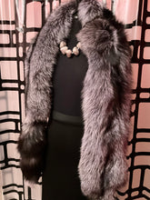 Load image into Gallery viewer, Silver Fox Wrap Scarf w/Tails