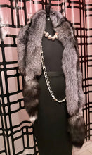 Load image into Gallery viewer, Silver Fox Wrap Scarf w/Tails