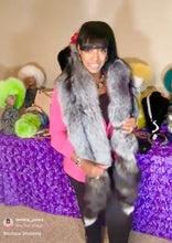 Load image into Gallery viewer, Silver Fox Wrap Scarf w/Tails