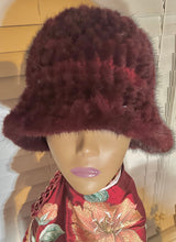 Load image into Gallery viewer, Burgundy Mink Bucket Hat
