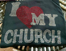 Load image into Gallery viewer, I ❤️ My Church Blingy T-shirt
