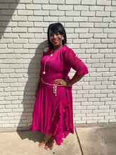 Load image into Gallery viewer, Pink Stretchy Ruffle Dress
