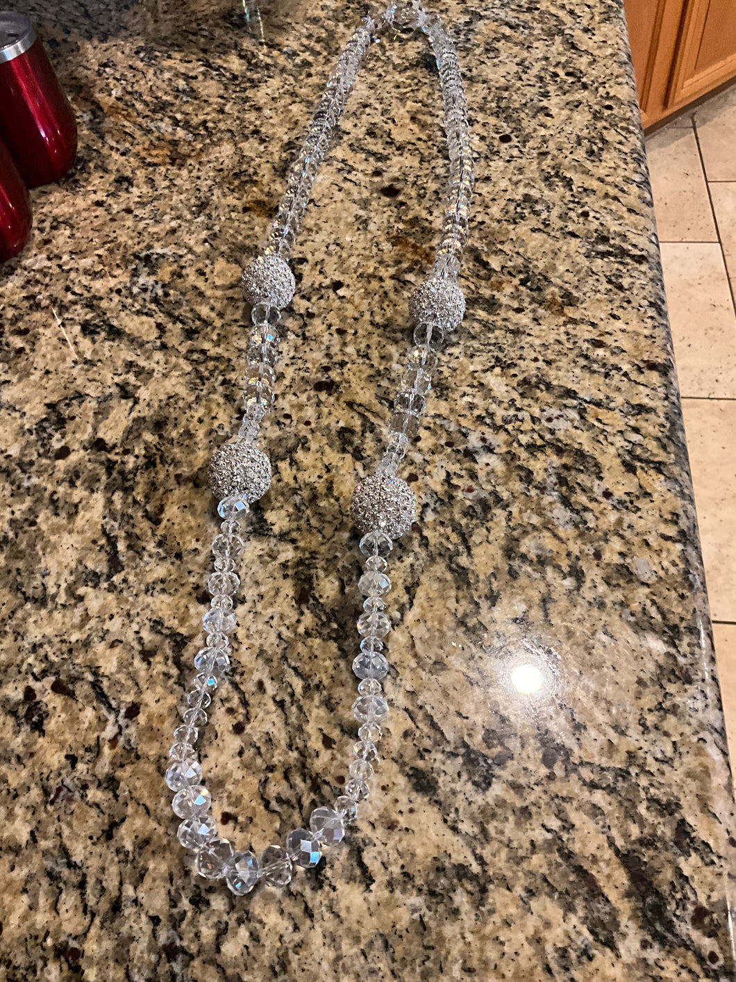 Crystal Clear Long Custom Necklace