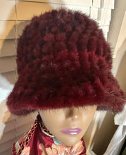 Load image into Gallery viewer, Burgundy Mink Bucket Hat
