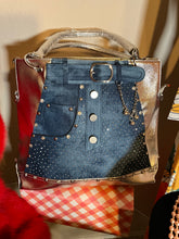 Load image into Gallery viewer, Denim Dazzle Blingy Handbag
