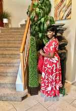 Load image into Gallery viewer, Red &amp; White Maxi Dress

