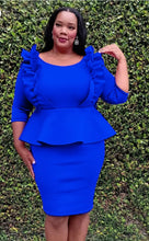 Load image into Gallery viewer, The Beautiful Blue Peplum Dress
