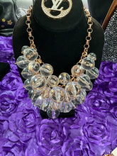 Load image into Gallery viewer, Chunky Clear Necklace Set w/Earrings
