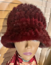 Load image into Gallery viewer, Burgundy Mink Bucket Hat
