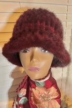 Load image into Gallery viewer, Burgundy Mink Bucket Hat
