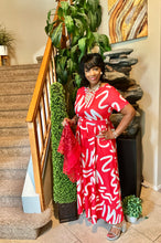 Load image into Gallery viewer, Red &amp; White Maxi Dress
