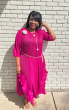 Load image into Gallery viewer, Pink Stretchy Ruffle Dress
