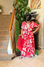 Load image into Gallery viewer, Red &amp; White Maxi Dress
