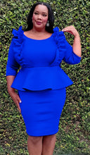 Load image into Gallery viewer, The Beautiful Blue Peplum Dress
