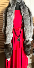 Load image into Gallery viewer, Silver Fox Wrap Scarf w/Tails
