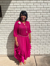 Load image into Gallery viewer, Pink Stretchy Ruffle Dress
