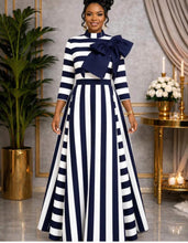 Load image into Gallery viewer, Navy/White Oversized Bow Dress
