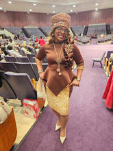 Load image into Gallery viewer, The Brown &amp; Gold Sequin Dress
