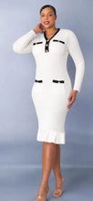 Load image into Gallery viewer, White Textured Knit Dress w/ Ruffle
