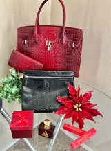 Load image into Gallery viewer, Red Hot Oversized Handbag Set w/ Wallet
