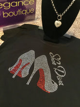 Load image into Gallery viewer, The Blingy Shoe Diva T-shirt
