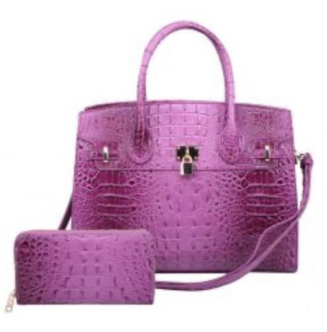 Purple OVERSIZED Handbag Set