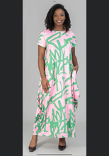 Load image into Gallery viewer, Pink/Green Maxi Dress
