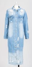 Load image into Gallery viewer, Distressed Denim Duster/Dress
