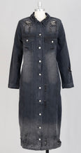 Load image into Gallery viewer, Distressed Denim Duster/Dress
