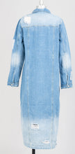 Load image into Gallery viewer, Distressed Denim Duster/Dress
